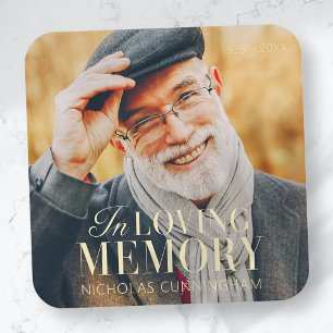 Sticker Carré In Love Memory Modern Elegant Photo Memorial