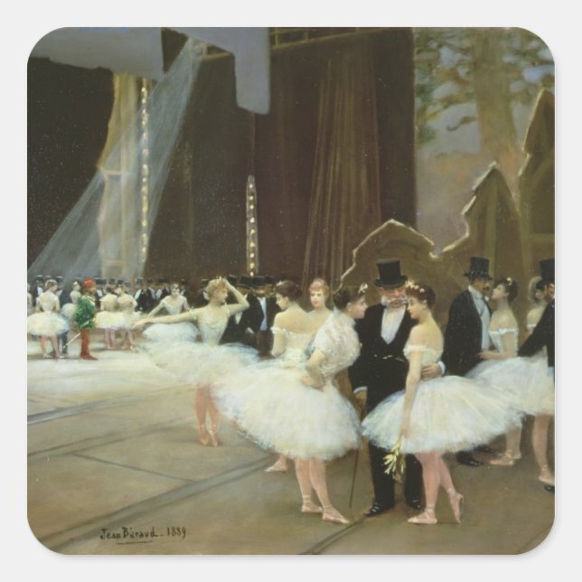 Sticker Carré In the Wings at the Opera House, 1889 (Devant)