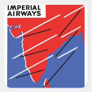 Sticker Carré ~ Inde d'Imperial Airways