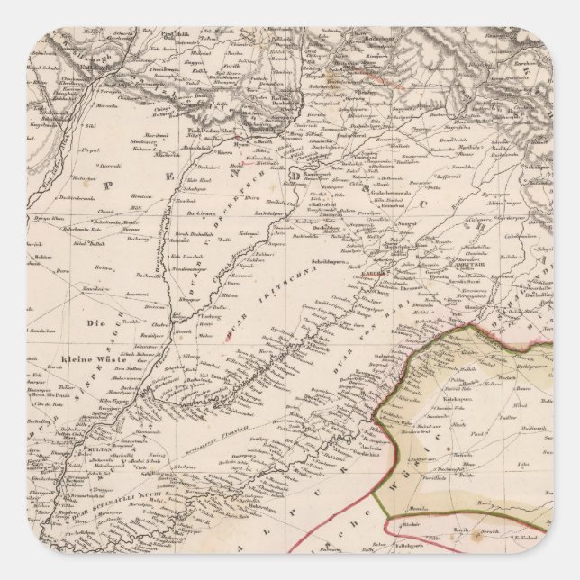 Sticker Carré Inde, Pakistan (Devant)