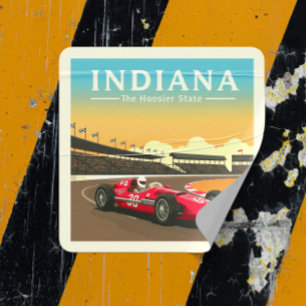 Sticker Carré Indiana vintage