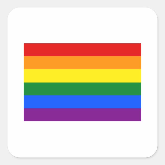 Sticker Carré Indicateur gay pride (Devant)