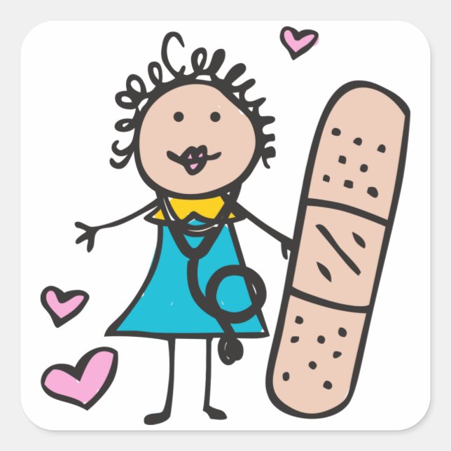 Sticker Carré Infirmière (Devant)