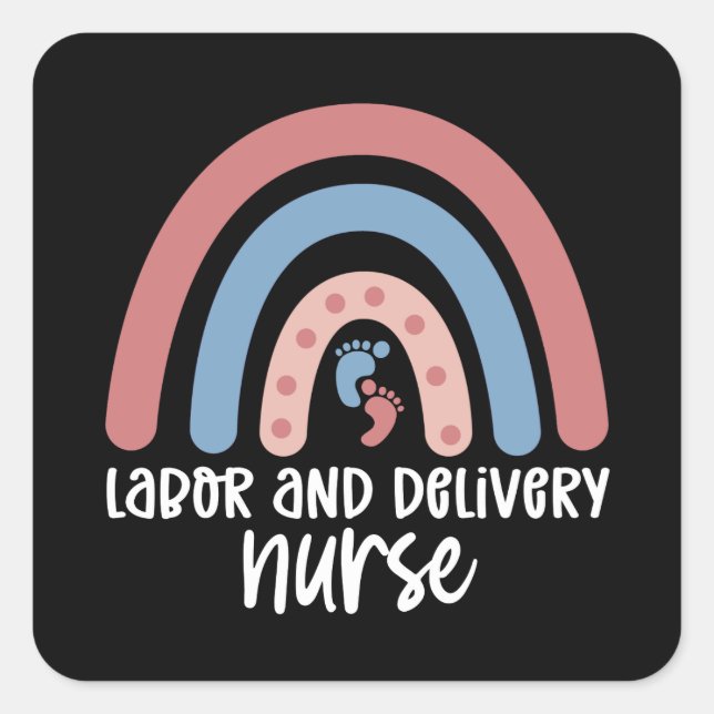 Sticker Carré Infirmière de la main-d'oeuvre et de l'accouchemen (Devant)