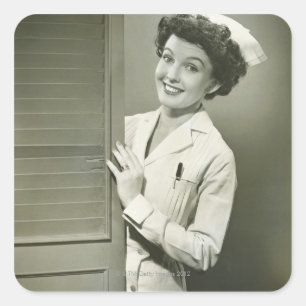 Sticker Carré Infirmière de Peeping