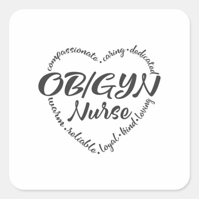 Sticker Carré Infirmière OBGYN, OB-GYN, obstétricien de gyn ob (Devant)