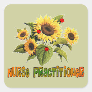 Sticker Carré Infirmière Praticien Tournesol Design Cadeaux