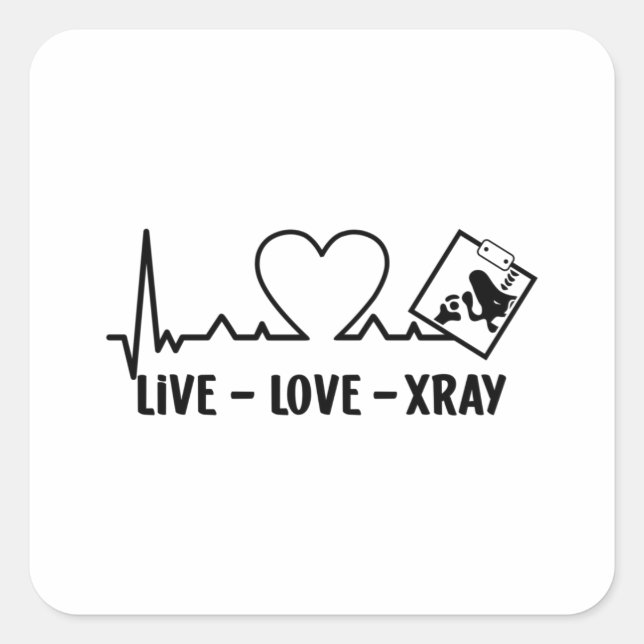Sticker Carré Infirmière Technologue en radiologie Xray Live Lov (Devant)