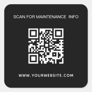 Sticker Carré Informations de maintenance du code qr de l'entrep