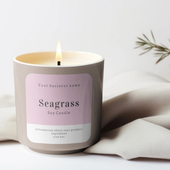 Sticker Carré Informations sur le produit personnalisé sur mesur (Handmade Personalized Product Information Square Stickers by Ricaso. Perfect for candles, soap, cake)