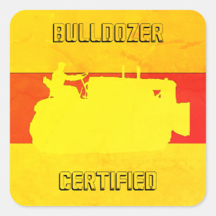 STICKER CARRÉ INGÉNIEUR D'EXPLOITATION BULLDOZER CERTIFIÉ SUD-OU