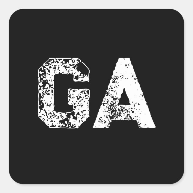 Sticker Carré Initial Letters Monogram Black White Plain Simple (Devant)