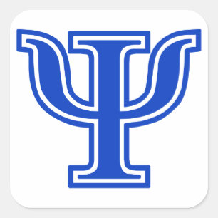 Sticker Carré Initiale bleue de monogramme de livre par pouce