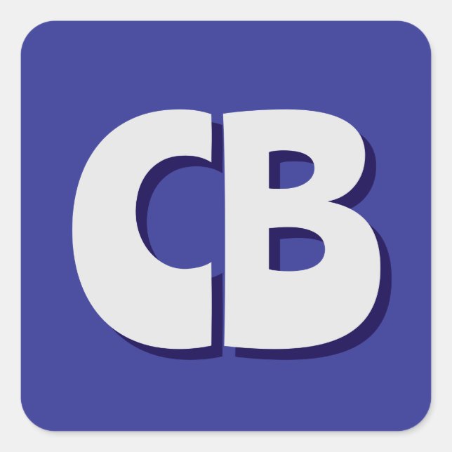 Sticker Carré Initiales minimalistes Monogrammes professionnels  (Devant)