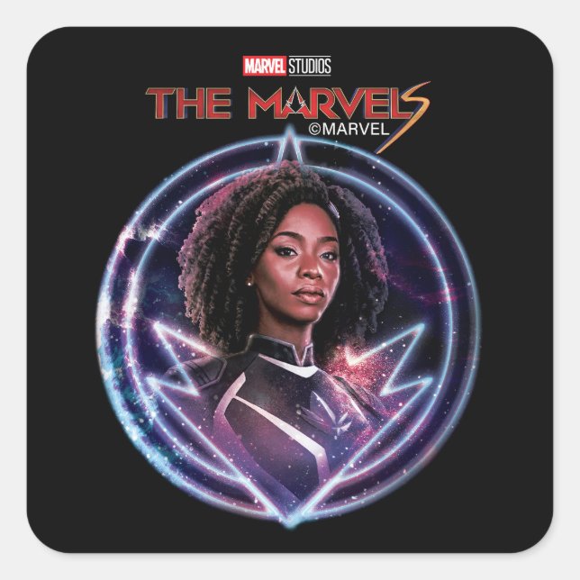 Sticker Carré Insigne Cercle Photon Marvels (Devant)
