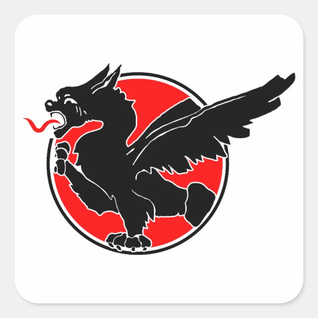 Sticker Carré Insigne de dragon noir du 83e Escadron spa (Devant)