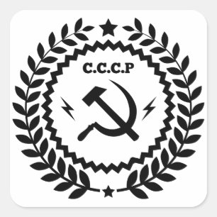 Sticker Carré Insigne de faucille marteau communiste CCCP