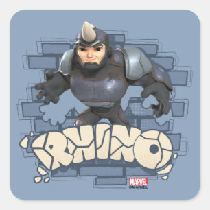 Sticker Carré Insigne de personnage de Rhino
