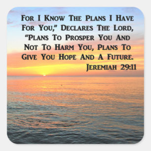 STICKER CARRÉ INSPIRANT JEREMIAH 29:11 SCELER