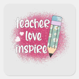Sticker Carré Inspiration d'amour de l'enseignant - Parties scin