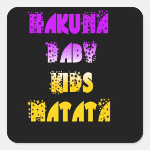 Sticker Carré Inspiration violet et or fantaisie Hakuna Matata