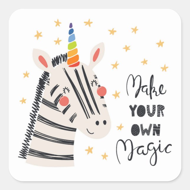 Sticker Carré Inspiration Zebri-corn (Devant)