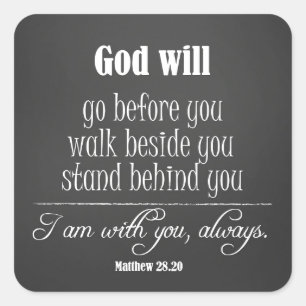Sticker Carré Inspirationnal God Will Quota avec Bible Verset