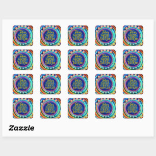 Sticker Carré Inspirivity Be a Good Friend Fun Trendy Blue