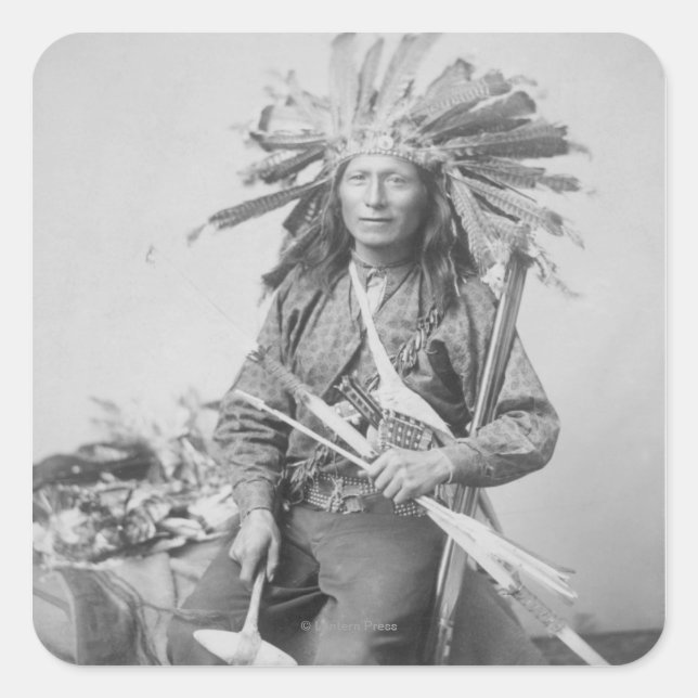 Sticker Carré Instigateur de la révolte indienne à Pine (Devant)