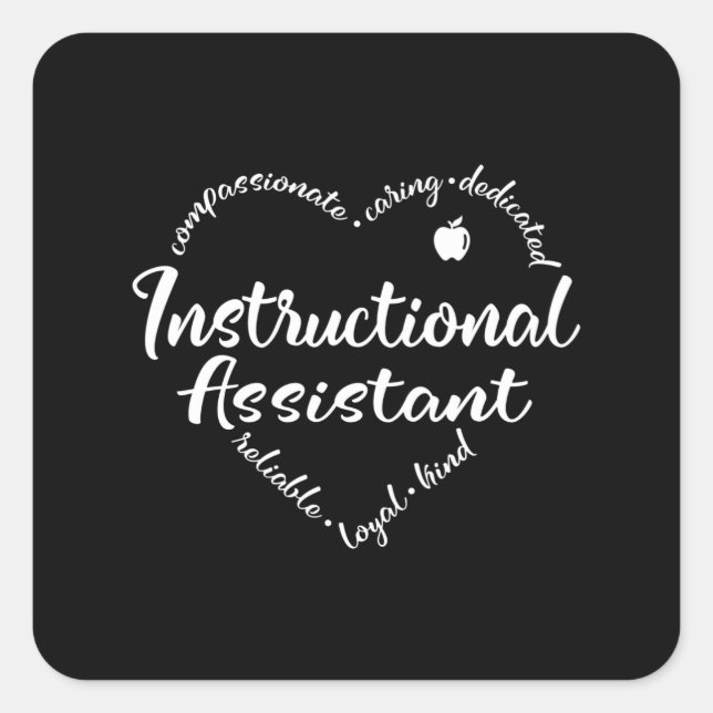 Sticker Carré Instructional Assistant or Coach (Devant)