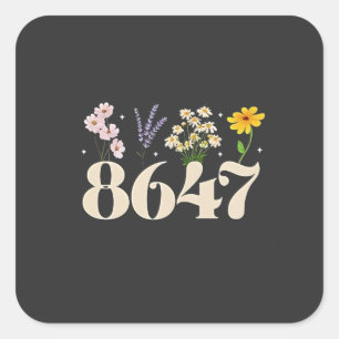 Sticker Carré intage 8647, Anti Trump, Floral Feminist, Subtle