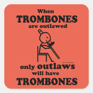 Sticker Carré interdit Trombones