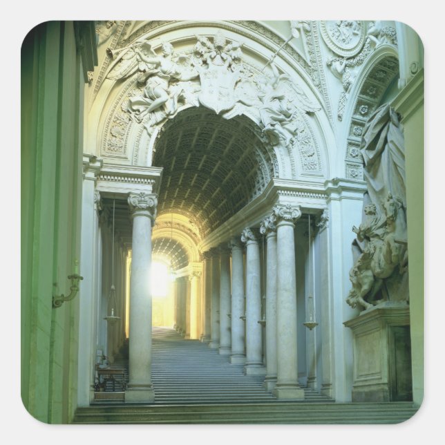Sticker Carré Intérieur avec vue sur l'escalier (Devant)