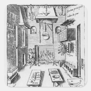 Sticker Carré Intérieur de cuisine