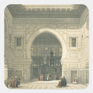 Sticker Carré Intérieur de la mosquée du sultan Hasan, le Cair