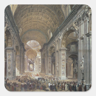 Sticker Carré Intérieur de St Peter, Rome, 1867