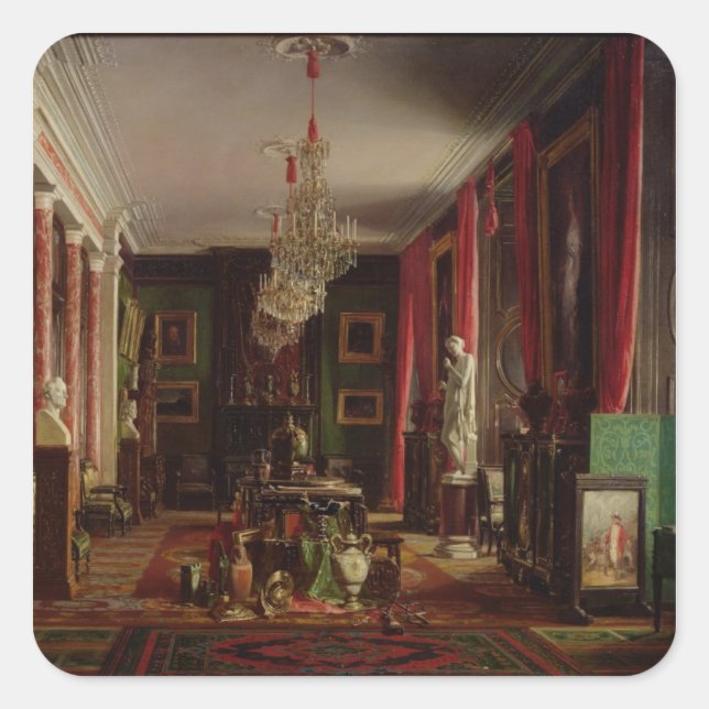 Sticker Carré Intérieur du bureau d'Alfred Emilien (Devant)