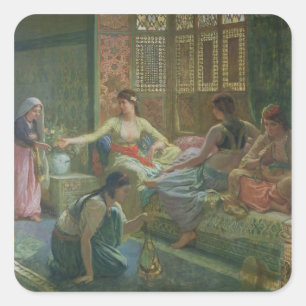 Sticker Carré Intérieur d'un harem, c.1865