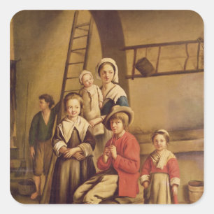 Sticker Carré Intérieur d'une grange