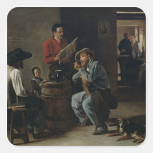 Sticker Carré Intérieur d'une taverne, 1859