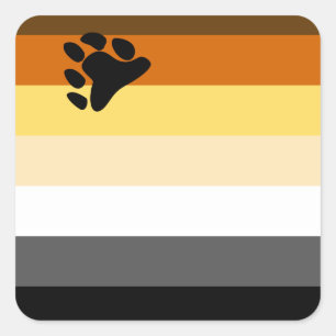 Sticker Carré International Bear Brotherhood Pride Flag 