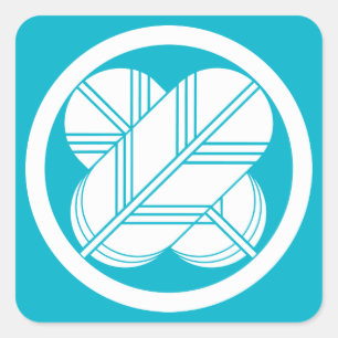 Sticker Carré Intersecting hawk feathers with foot in circle