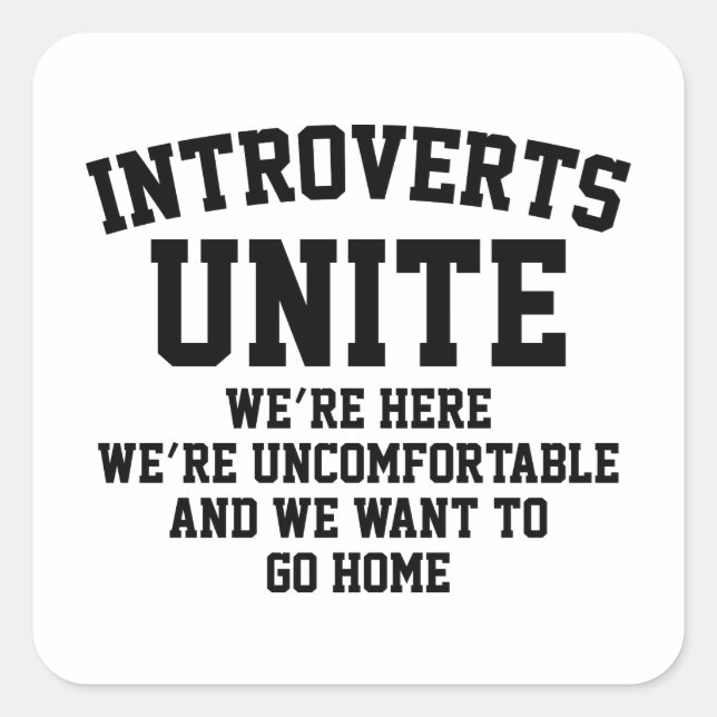 Sticker Carré Introverties Unite (Devant)