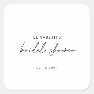 Sticker Carré Invitation de mariage minimaliste avec écriture ma