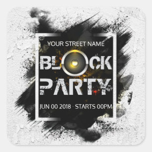 Sticker Carré Invitation personnalisée pour une fête de quartier