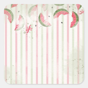 Sticker Carré Invitation pour la première fête d'anniversaire de