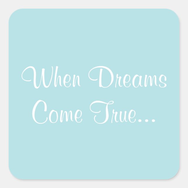 Sticker Carré Invitations customisés en poudre bleu (Devant)