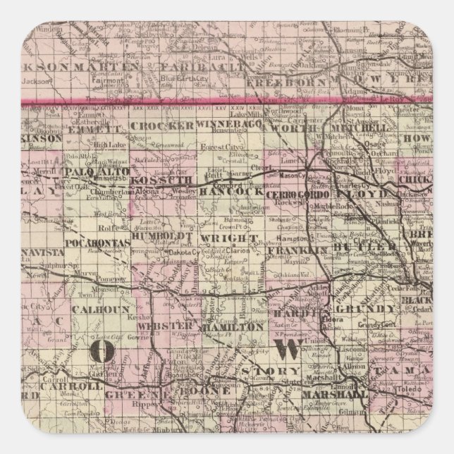 Sticker Carré Iowa 4 (Devant)