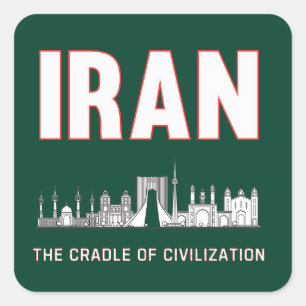 Sticker Carré Iran Pride Iran Persia Berceau de la civilisation