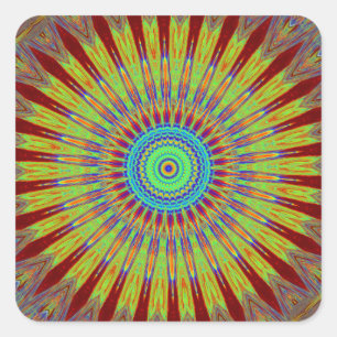 Sticker Carré Iran tapis Africain ethnie tribale motif.jpg